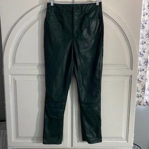 Express | pu leather pants | Size 6 | dark green